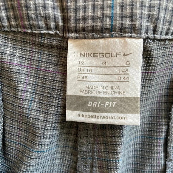 Nike Golf Dry Fit Golf Mid Rise Plaid Pants Size Sz 12 - Picture 7 of 11